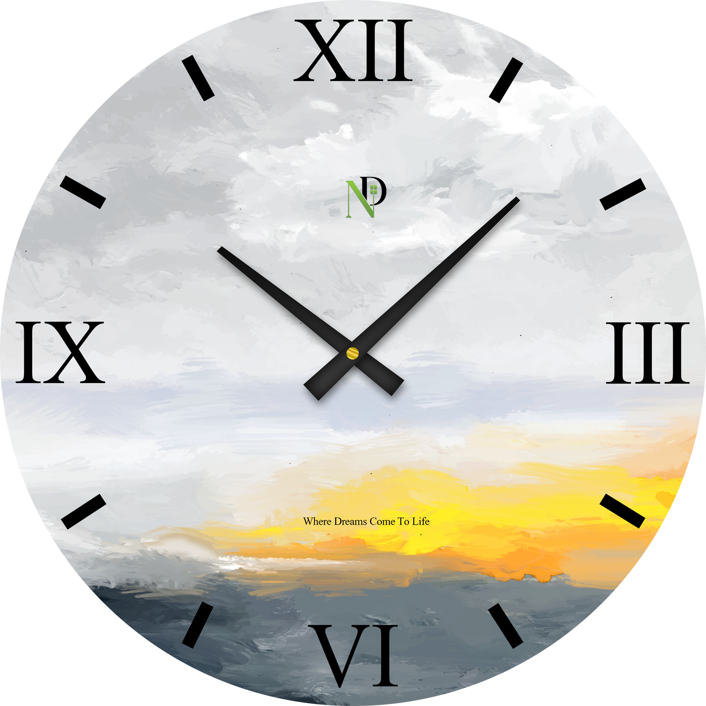Yellow Glow Horizon Clock