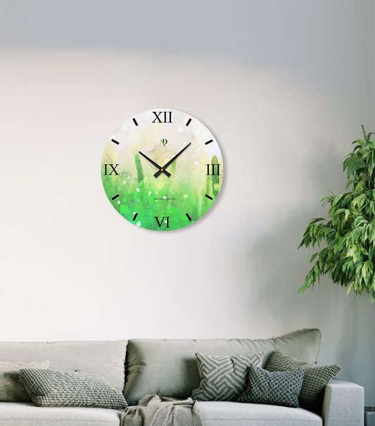 Fresh Green Splash Wall Clock