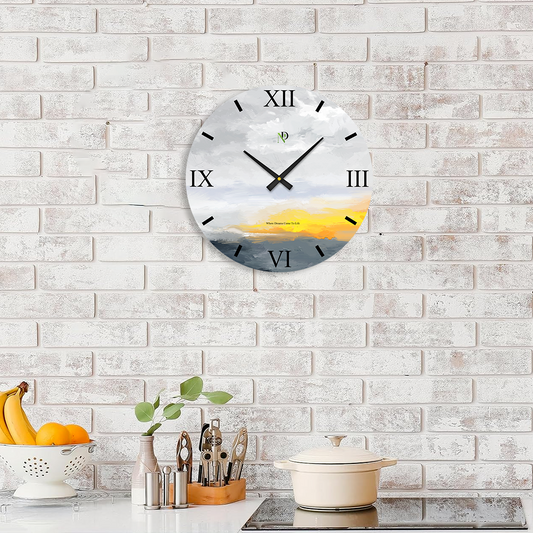 Yellow Glow Horizon Clock