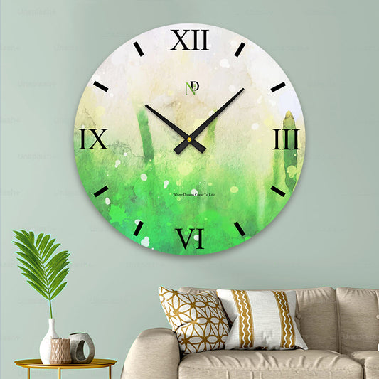 Fresh Green Splash Wall Clock