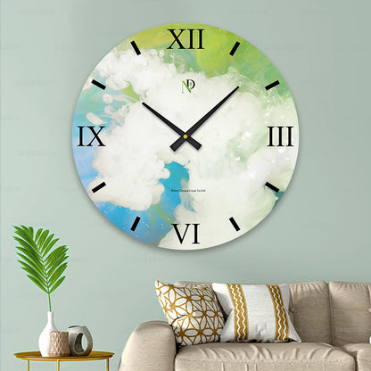 Aqua Bloom Wall Clock