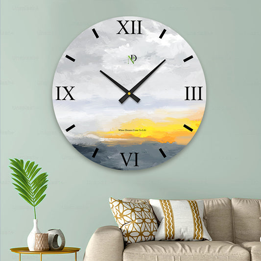 Yellow Glow Horizon Clock