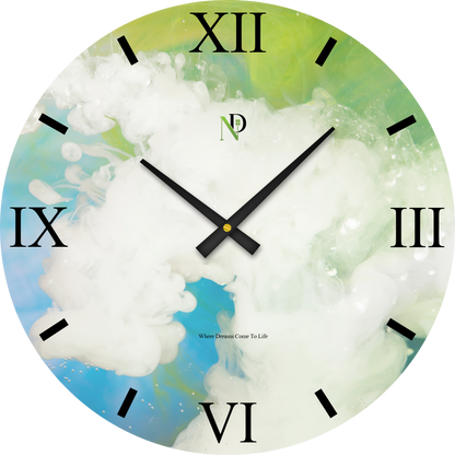 Aqua Bloom Wall Clock