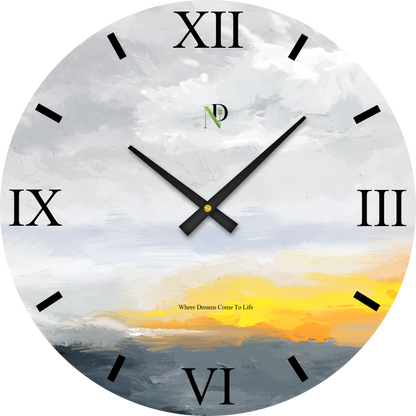 Yellow Glow Horizon Clock