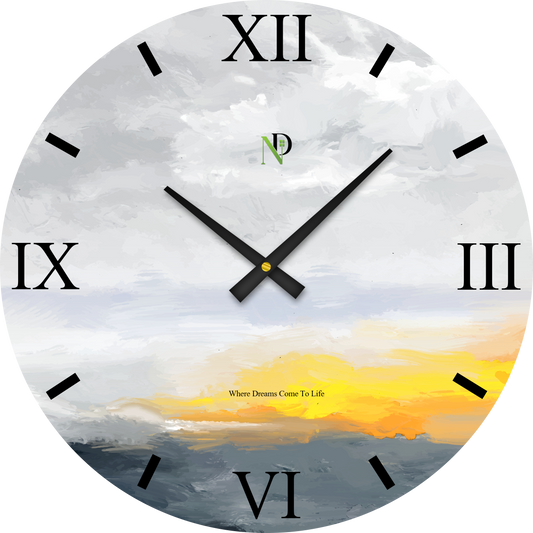 Yellow Glow Horizon Clock